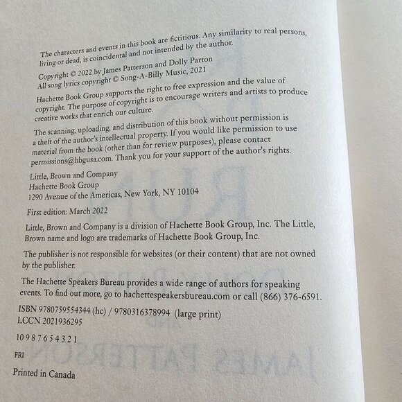 Run Rose Run By Dolly Parton & James Patterson Hardcover Novel - Picture 3 of 10